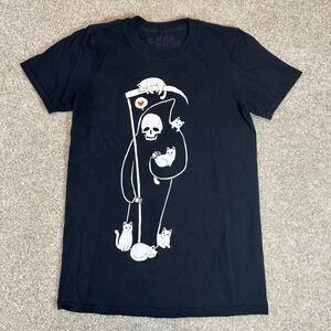 Black Matter T-Shirt‎ Cats Grim Reaper Graphic Tee Women's Black XS